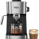 HBN Espresso Machine, 3.5Bar Cappuccino & Latte Maker, 2-4 Cup Stainless Steel Coffee Machine with Milk Frother, 800W Espresso Machine Maker with Steamer, Compact Coffee Maker for Home and Office