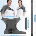 Shoulder Heating Pad with Massage for Rotator Cuff Cordless, Shoulder Massager for Pain Relief Deep Tissue, Heated Shoulder Wrap Brace for Men Women Frozen Shoulder, Gray