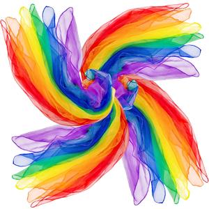 AIVIAI Juggling Scarves for Kids Play 24 Pcs Dance Music Scarfs Colorful Silk Actives Scarves Rhythm Band Scarves for Toddlers Children Movement(6 Colors)