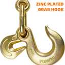 ENJ 2 Pack 3/8"-1/2" Ratchet Load Binder w/ 1/2" Grab & Slip Hook