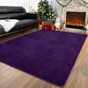 Przemy Washable Area Rug for Bedroom Living Room, 4x6 Feet Dark Purple Memory Foam Rug, Super Soft Modern Indoor Carpet for Bedside Kids Room Girls Boys Dorm Nursery Decor Mat