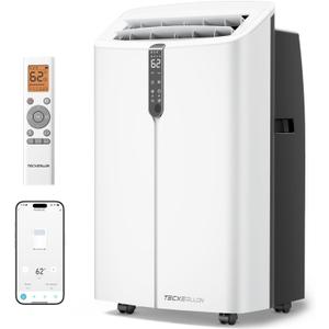TECXERLLON 16,000 BTU Portable Air Conditioner with App & Remote Control, Cools up to 850 Sq. Ft., 4-in-1 Smart AC Unit with Dehumidifier, Fan, Sleep Mode, Self-Evaporating Design & Window Kit