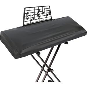 Explore Land Premium Piano Keyboard Dust Cover with Music Stand Opening - Stretchy Leather Piano Protector for 61-88 Keys Digital Electronic Piano (Black,61) (61 Keys, Leather Black)