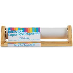 Melissa & Doug Wooden Tabletop Paper Roll Dispenser With White Bond Paper (12 inches x 75 feet) Drawing For Kids Art, Craft Roll For Kids