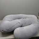 MOON PARK Pregnancy Pillows for Sleeping - U Shaped Full Body Maternity Pillow with Removable Cover - Support for Back, Legs, Belly, HIPS - 57 Inch Pregnancy Pillow for Women - Grey