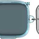 Upgrade Lock] Case for Anker Soundcore P30i, VAEKNVG Shock-Absorbing Protective Armor Cover for Anker Soundcore P30i Accessories, TPU Hard Shell with Carabiner (Clear Blue)