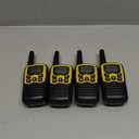 Walkie Talkies with 22 FRS Channels, MOICO Walkie Talkies for Adults with LED Flashlight VOX Scan LCD Display, Long Range Family Walkie Talkie for Hiking Camping Trip (Yellow, 4 Pack)