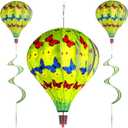 2Pack Hot Air Balloon Wind Spinner Garden Windmills and Spinners Decorations Large Outdoor Hanging Decor Lawn Yard Windsock Ornaments Colorful Butterfly Wind Hanging Ornaments