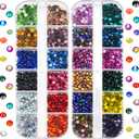 BLINGINBOX bedazzler kit Rhinestones 0.15inches SS16(3.8-4mm) 24 Colorful Nail Art Rhinestones Flatback Crystal gems 2 Boxes for colthes Wallet Camera Phone Doll Toy Decoration (Mix)