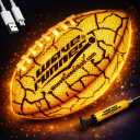 Wave Runner Glow in The Dark Junior Size Waterproof LED Football for Kids, Teens & Adults – Color-Changing Light Up Football with Type-C Rechargeable Design & Pump Included