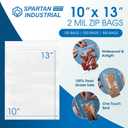 Spartan Industrial - 10" X 13" (100 Count) Quart Clear Reclosable Zip Plastic Poly Bags with Resealable Lock Seal Zipper - 2 Mil