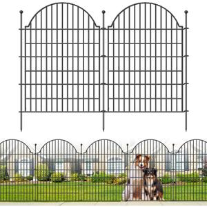 10 Panels No Dig Decorative Garden Fence for Yard, 40in (H) x 23.6ft (L) Rustproof Metal Wire Temporary Dog Fence, Animal Barrier Fencing Patio Panel Border with Temporary Ground Stakes