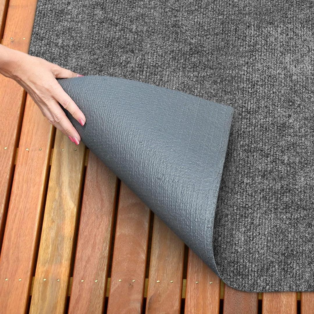 House, Home and More Indoor Outdoor Carpet with Rubber Marine Backing - Gray - 6 Feet x 10 Feet - Durable, UV-Resistant - Adds Color and Comfort to Your Deck, Patio or Other Outdoor Rug Space.