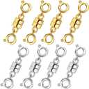 Double Magnetic Necklace Clasps and Closures 14K Gold and Silver Bracelet Extender Jewelry Clasps Converters for DIY Jewelry Making