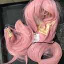 ColorGround Cute Long Curly Cosplay Wig with 2 Detachable Ponytails (Light Pink)