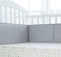 TILLYOU Baby Breathable Crib Bumper Pads for Standard Cribs Machine Washable Padded Crib Liner 100% Silky Soft Microfibe