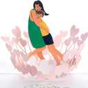 CUTE POPUP - Mother's Day Pop Up Card for Mom, Handcrafted Greeting Card, Funny Pop Up, Unique Note Card and Sparkling Envelope, Premium Paper - Thinking of You Card for Women, Best Wishes 6''x6' (Warm Hug From Son)