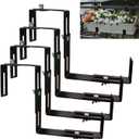 Adjustable and Detachable Planter Box Brackets, Flower Pot Bracket,Hanging Flower Box Bracket, Window Flower Box Bracket, Suitable for Fences, Window Sills, Gardens, etc (Black,4PCS)