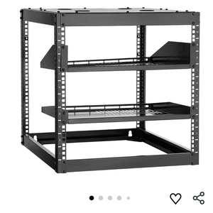 VEVOR 10U Server Rack, Open Frame Network Rack,4-Post Floor Standing or Wall Mounted, Includes 2PCS Vented 1U Rack Shelves & Mounting Hardware, Computer Wall Rack for 19" IT/AV Equipment