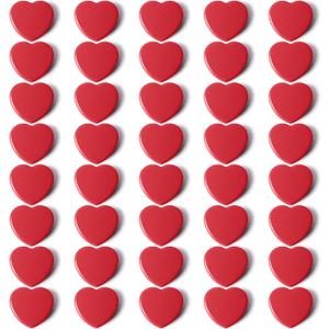 40pcs Heart Fridge Magnets - Heavy Duty Refrigerator Magnets for Whiteboard & Metal Surfaces - Cute Mini Decorative Magnet, Small Strong Magnets for Home Office Classroom Kitchen Locker (Red)