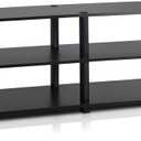 Furinno TURN-S-TUBE TV Stand, 3-Tier Entertainment Center, Toolless TV Console for TV up to 55 Inch, with Open Shelves, for Living Room, Bedroom, Espresso