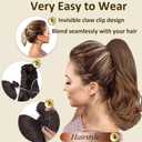 Ponytail Extension, 12 Inch Pony Tails Hair Extensions, Hold Securely, Tangle-Free,Curly Wavy Natural Looking Synthetic Claw Clip Ponytail Extension for Daily Use