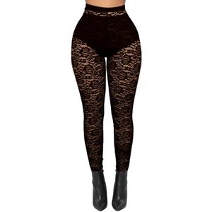 Women's Tie Dye Mesh Legging - High Waist Sheer Pantihose Long Pants Stretchy Tights Clubwear Closed Toe