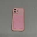 KANGHAR Case for iPhone 16 Plus Card Slot Phone Case, Cute Bow Design with Card Holder for Women Girls Slim Shockproof Wallet Cover-Pink