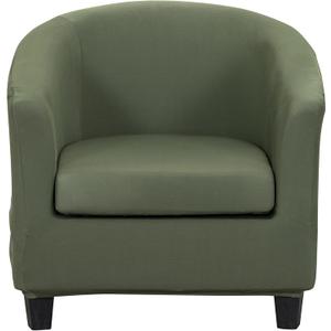 GOSTADY Club Chair Slipcover 2 Piece Printed Tub Chair Slipcover Soft Stretch Printed Round Barrel Chair Covers Armchair Covers Furniture Protector for Living Room Hotel Counter Cafe (Color 10)