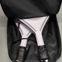 Padel Racket Set of 2 - ABS Surface & EVA Foam Core, Beach Paddle Tennis Racquets for Adults, Including 2 Balls & Carry Bag - Outdoor, Sand, Backyard, Pool Fun (Black)