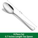 8-Piece 6.7 Inches Stainless Steel Tea Spoon,Durable Dishwasher Safe Teaspoons,Silverware Dessert Spoons For Kitchen,Small Spoons For Restaurant,Hotel