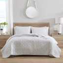 Stone Cottage | Willow Way Collection | Quilt Set - 100% Cotton, Ultra-Soft & Reversible Bedding with Matching Sham, Pre-Washed for Extra Comfort, Twin, Grey