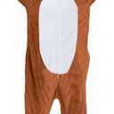 Reindeer Costume Deer Onesie for Adult Women Men Halloween Pajama (Brown, XL)