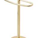 Brusehd Light Gold Hand Towel Holder Stand, Free-Standing Towel Rack, SUS304 Stainless Steel Towel Bar Rack Stand, Tower Bar for Bathroom Kitchen Vanity Countertop