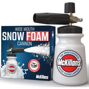 McKillans Foam Cannon for Pressure Washer (Wide Mouth) - Car Wash Snow Foam Cannon Lance Pressure Washer Soap Dispenser for Car Washing with Adjustable Thick Foam + 1/4 Quick Connector