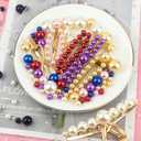 150Pcs Red Polished No Hole Faux Pearl Beads for Vase Filling Decorations, Plastic Pearls Vase Fillers, Table Scatters, Wedding Centerpiece, Home Decor, 8/14/20 mm