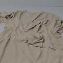 SCOMCHIC Women Plus Size Wedding Guest Maxi Dress Long Sleeve Faux Wrap V Neck High Low Ruffle Cocktail Dress with Belt (3X-Large Plus, Beige)
