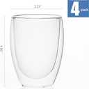 [4-Pack,12Oz] Glass Cups, Double Walled Thermo Espresso Glasses, Insulated Coffee Mugs, Drinking Glasses