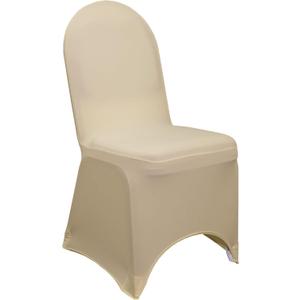 YOUR CHAIR COVERS - 100 Pack Stretch Spandex Banquet Chair Covers - Champagne, Wedding Slip Covers, Premium Quality Chair Cover