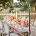 VEVOR Over The Table Rod Stand with Clamps, 13"-42" Tall & 28"-98" Length Adjustable, Metal Table Arch Stand, Tabletop Balloon Arch Frame for Wedding Birthday Party Christmas Decorations, Black
