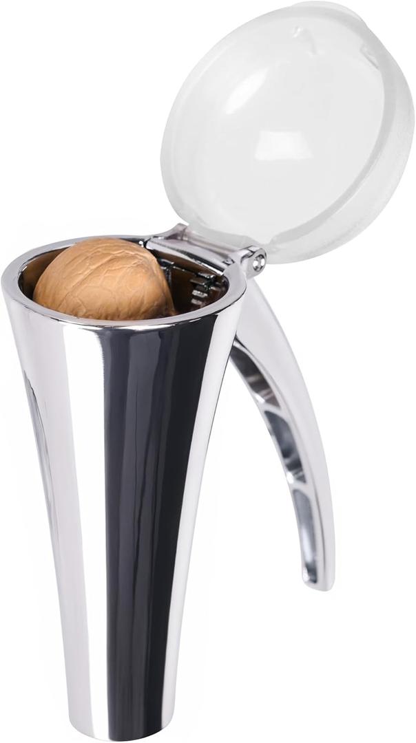 Nutcracker: Effortlessly Cracks Large to Medium Nuts, Heavy Duty Nut Cracker tool with Splash-Proof Clear Lid, Long Ergonomic Leverage & Spring Return walnut pecan cracker