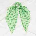 St. Patrick's Day Hair Accessories Shamrock Scrunchies with Ribbons Green Holiday Hair Ties for Women