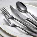 45-Piece Silverware Set Stainless Steel Flatware Set for 8 with Serving Utensils Include Dinner Fork Knife Spoon Cutlery Utensil Set for Home Kitchen Restaurant