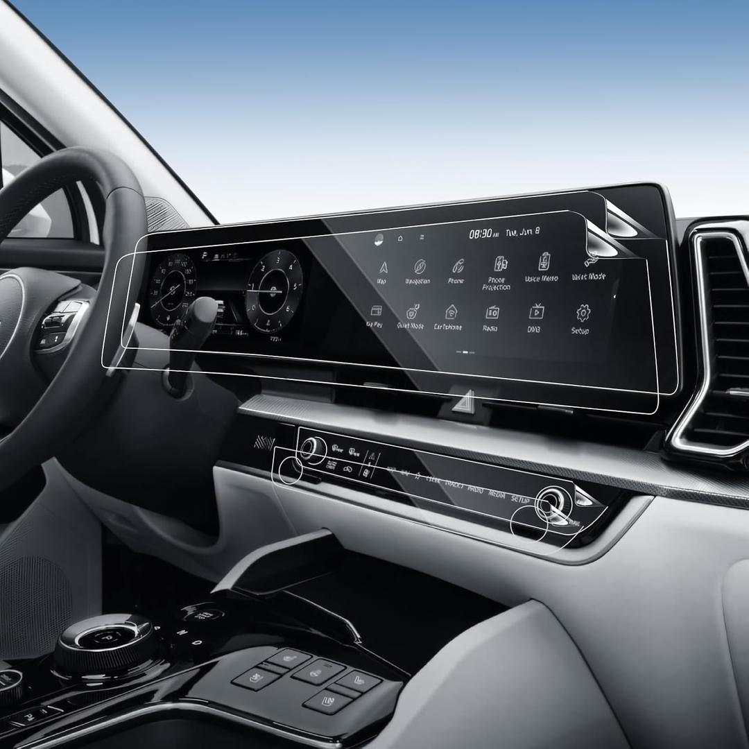 Sportage Screen Protector for 2023 2024 2025 Kia Sportage Hybrid SX/SX Prestige/X-Pro/X-Pro Prestige Accessories Dual Panoramic Displays Nano Touchscreen Protector Film HD Clear Bubble Free-4PCS