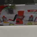 Geedel Rotary Cheese Grater Cheese Shredder - Upgraded 5-in-1 Cheese Grater with Handle and Strong Suction Base, Multi-purpose Vegetable Slicer Ice Shaver Nuts Grinder for Ice, Vegetables, Fruit, Nuts