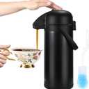 Updated Airpot Coffee Dispenser with Pump,102OZ Insulated Thermal Coffee Carafe for Keeping Hot - Cold Water, Party Chocolate Drinks & Stainless Steel Thermos Urn Large Thermal Hot Drink (Black) (101.4 Ounces)
