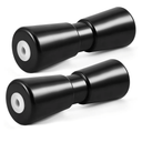 Bekith 2 Pack 8 Inches Heavy Duty Boat Trailer Roller, Black Rubber Shaft Keel, Rubber Bow Roller Boat Trailer Bow Stop Boat Trailer Accessories Replacement Boat Trailer Parts