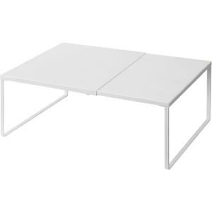 Nxconsu Cabinet Shelf Expandable Organizer Riser Rack for Kitchen Pantry Cupboard Under Sink Countertop Home Organization Extra Storage Space Saver Heavy Duty Metal Edgeless Design White Extra Large (11.8D * 14.56-24.6W * 8.46H)