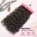 REECHO Curly Hair Extensions, 4PCS 20 inch Clip in Hair Extensions Lace Weft Short Curly Extensions Clip Ins Invisible Natural Hairpieces for Women, Chocolate Brown