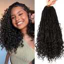 14 Inch Goddess Box Braids Crochet Hair for Black Women 8 Packs Crochet Box Braids Pre-looped Boho Box Braids Crochet Braids Synthetic Braiding Hair Extension #2